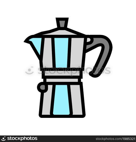 mocha pot coffee tool color icon vector. mocha pot coffee tool sign. isolated symbol illustration. mocha pot coffee tool color icon vector illustration