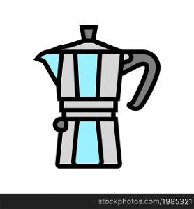 mocha pot coffee tool color icon vector. mocha pot coffee tool sign. isolated symbol illustration. mocha pot coffee tool color icon vector illustration