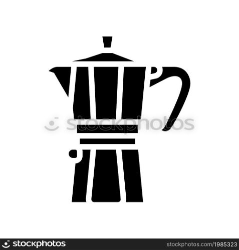 mocha pot coffee tool glyph icon vector. mocha pot coffee tool sign. isolated contour symbol black illustration. mocha pot coffee tool glyph icon vector illustration