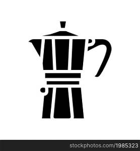 mocha pot coffee tool glyph icon vector. mocha pot coffee tool sign. isolated contour symbol black illustration. mocha pot coffee tool glyph icon vector illustration