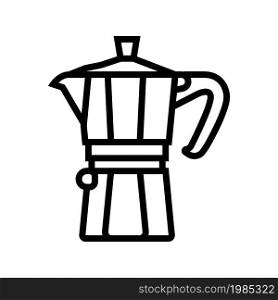 mocha pot coffee tool line icon vector. mocha pot coffee tool sign. isolated contour symbol black illustration. mocha pot coffee tool line icon vector illustration