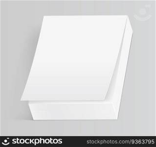 Mock up of tear off notebook or calendar isolated on gray background. 3d realistic mockup of blank paper book for tearing. Vector illustration. Mock up of tear off notebook or calendar isolated on gray background. 3d realistic mockup