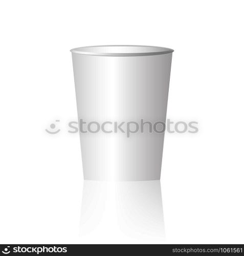 Mock up papercup with shadow. Vector illustration. Mock up papercup