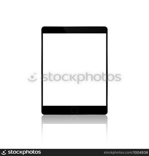 Mock up realistic tablet isolated on white back. Mock up realistic tablet