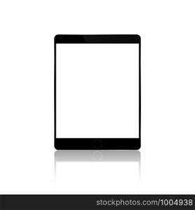 Mock up realistic tablet isolated on white back. Mock up realistic tablet