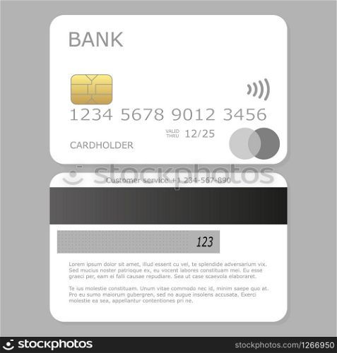 mock up white blank credit card vector illustration