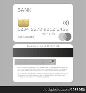 mock up white blank credit card vector illustration