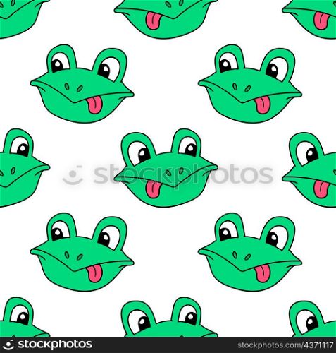 mocking frog head seamless pattern textile print