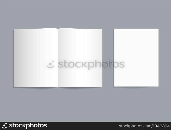 Mockup bifold brochure. White paper flyer with shadow isolated. Blank card menu. Magazine cover with mock-up bi-fold catalog. a4, a3, a5 leaflet for presentation, catalog, invitation, booklet. Vector.. Mockup bifold brochure. White paper flyer with shadow isolated. Blank card menu. Magazine cover with mock-up bi-fold catalog. a4, a3, a5 leaflet for presentation, catalog, invitation, booklet. Vector