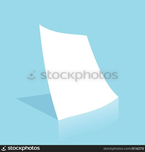 Mockup blank white paper page A4 size with shadow. Vector A3 size paper mock up isolated on gray background.