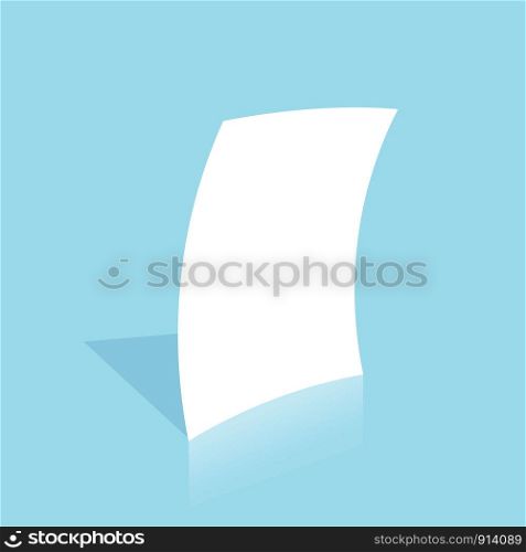 Mockup blank white paper page A4 size with shadow. Vector A3 size paper mock up isolated on gray background.