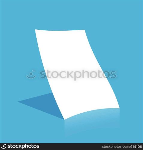 Mockup blank white paper page A4 size with shadow. Vector A3 size paper mock up isolated on gray background.