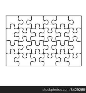 Mockup Jigsaw Puzzle for overlapping puzzles in the game per picture. isolate on white background.