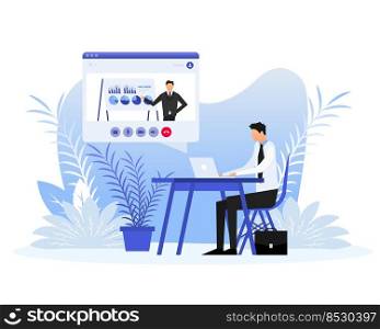 Mockup with video call people. Mobile phone mockup vector illustration.. Mockup with video call people. Mobile phone mockup vector illustration