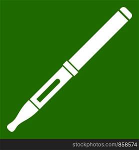 Mod and clearomizer in the kit icon white isolated on green background. Vector illustration. Mod and clearomizer in the kit icon green