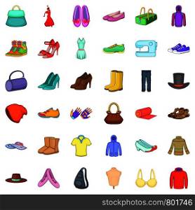 Mode icons set. Cartoon style of 36 mode vector icons for web isolated on white background. Mode icons set, cartoon style