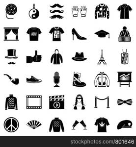 Mode icons set. Simple style of 36 mode vector icons for web isolated on white background. Mode icons set, simple style
