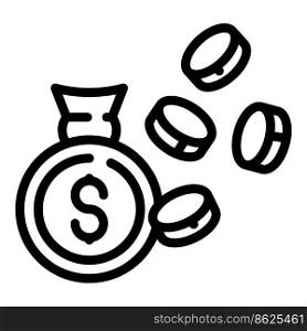 Model coin money icon outline vector. Business income. Computer work. Model coin money icon outline vector. Business income