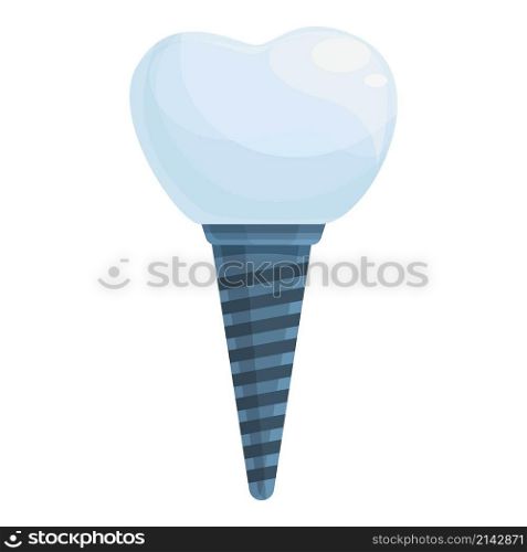 Model dental implant icon cartoon vector. Tooth crown. Clinic jaw. Model dental implant icon cartoon vector. Tooth crown