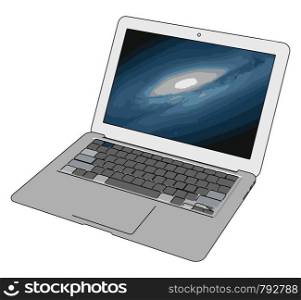 Model of a laptop, illustration, vector on white background.