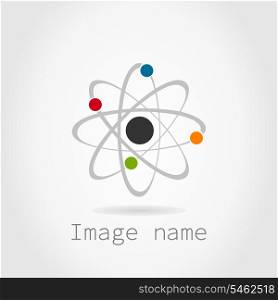 Model of atom with a kernel. A vector illustration