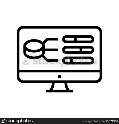 model selection digital processing line icon vector. model selection digital processing sign. isolated contour symbol black illustration. model selection digital processing line icon vector illustration