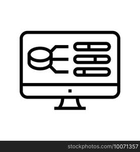 model selection digital processing line icon vector. model selection digital processing sign. isolated contour symbol black illustration. model selection digital processing line icon vector illustration