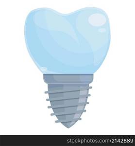 Model tooth implant icon cartoon vector. Dent care. Dentist crown. Model tooth implant icon cartoon vector. Dent care