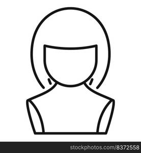 Model wig icon outline vector. Head style. Short beauty. Model wig icon outline vector. Head style