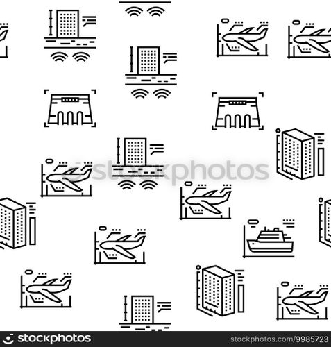 Modeling Engineering Vector Seamless Pattern Thin Line Illustration. Modeling Engineering Vector Seamless Pattern