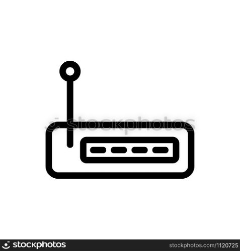 Modem for TV icon vector. A thin line sign. Isolated contour symbol illustration. Modem for TV icon vector. Isolated contour symbol illustration