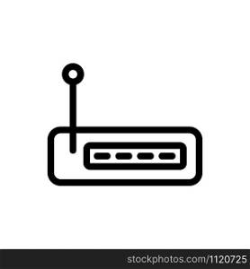 Modem for TV icon vector. A thin line sign. Isolated contour symbol illustration. Modem for TV icon vector. Isolated contour symbol illustration
