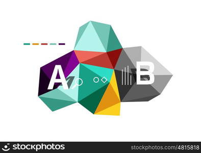 Moden low poly infographics template. Moden low poly infographics template with A B C letters