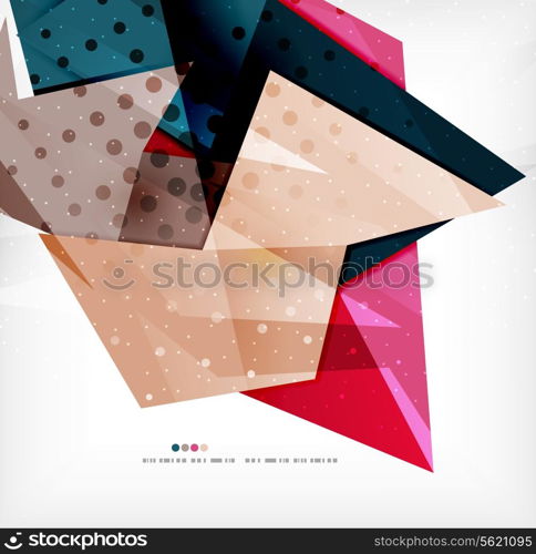 Modern 3d abstract shapes on white layout. Abstract background