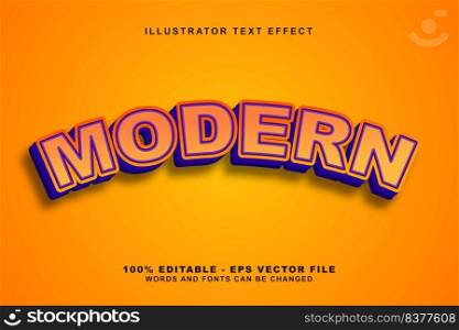 Modern, 3d editable text effect orange gradation Premium Vector