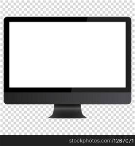 Modern 3d icon with black computer white background.