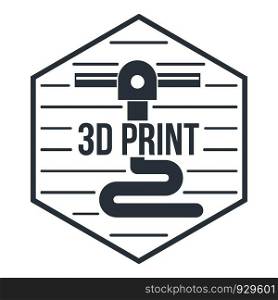 Modern 3d printing logo. Simple illustration of modern 3d printing vector logo for web. Modern 3d printing logo, simple gray style