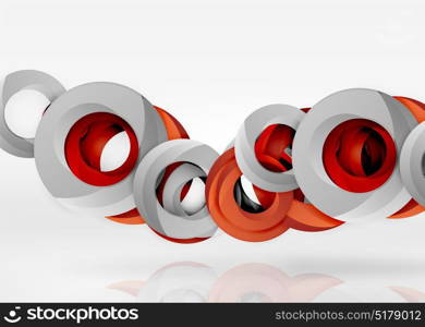 Modern 3d ring vector abstract background. Modern 3d ring composition in grey and white space, vector abstract background