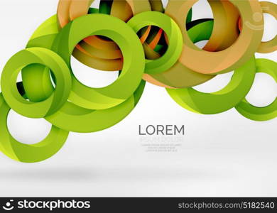 Modern 3d ring vector abstract background. Modern 3d ring composition in grey and white space, vector abstract background