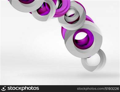Modern 3d ring vector abstract background. Modern 3d ring composition in grey and white space, vector abstract background