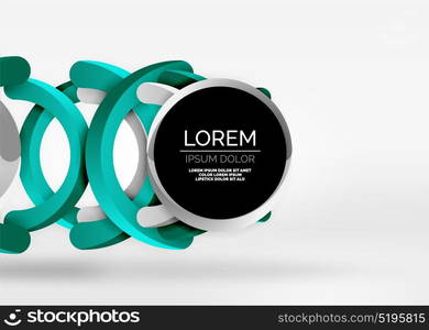 Modern 3d ring vector abstract background. Modern 3d ring composition in grey and white space, vector abstract background