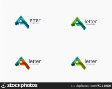 Modern A letter company logo, clean design. Abstract shape made of color overlapping wave pieces
