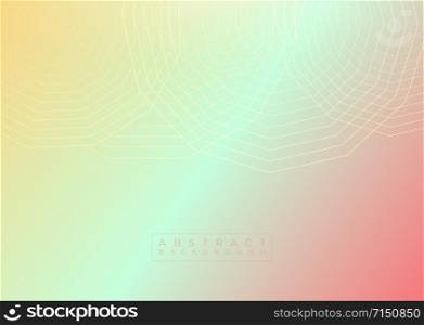 Modern abstract colorful pastel art style line circle glow light desgin. vector illustration