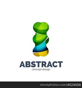 Modern abstract futuristic vector logo. Minimal clean geometric design, created with overlapping waves