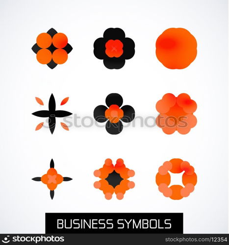 Modern abstract geometric business icons. Icon set