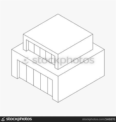 Modern abstract house icon in isometric 3d style isolated on white background. Modern abstract house icon, isometric 3d style