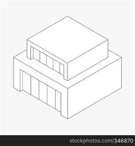 Modern abstract house icon in isometric 3d style isolated on white background. Modern abstract house icon, isometric 3d style