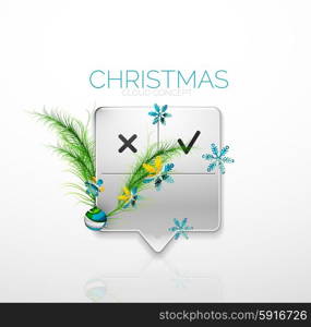 Modern abstract speech bubble with Christmas decoration. Modern abstract speech bubble with Christmas decoration. Holiday design