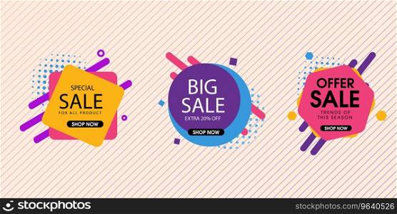 Modern abstract trendy sale design set Royalty Free Vector