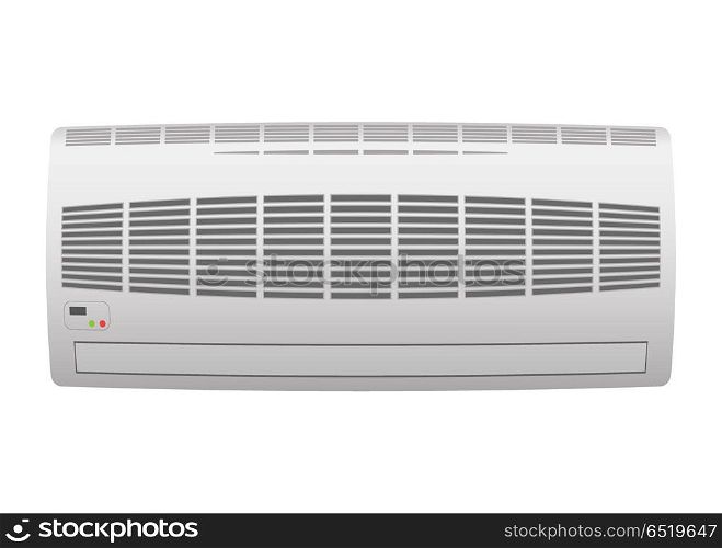 Modern air conditioner with open grill . Air conditioner